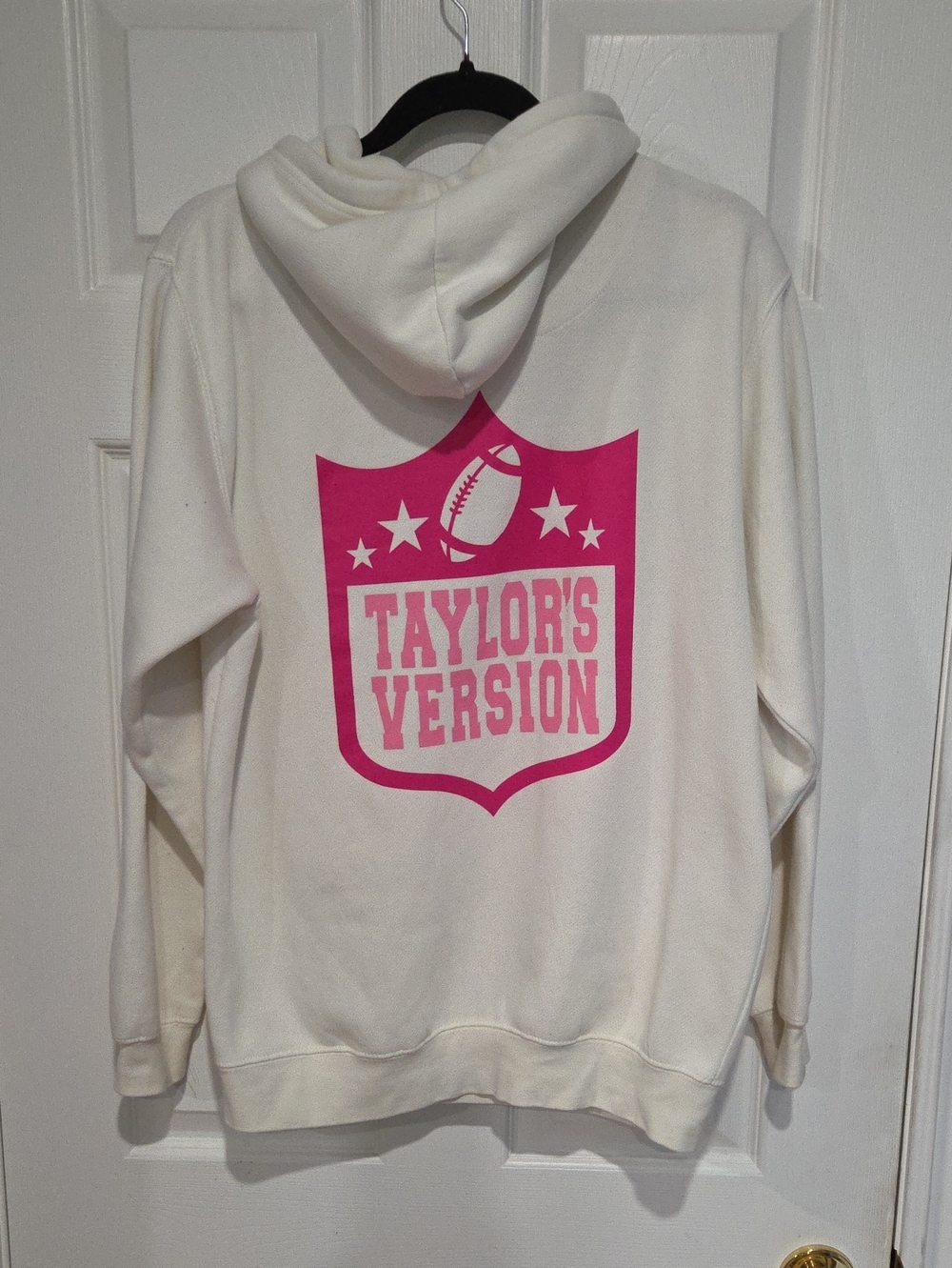 Taylor's Version White Hoodie with Pink Graphic By Lock The Label Size M